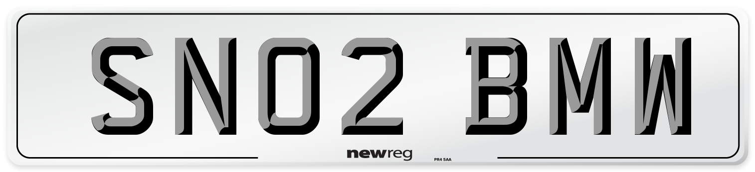 SN02 BMW Number Plate from New Reg